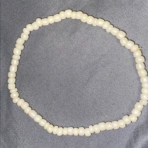 white beaded bracelet